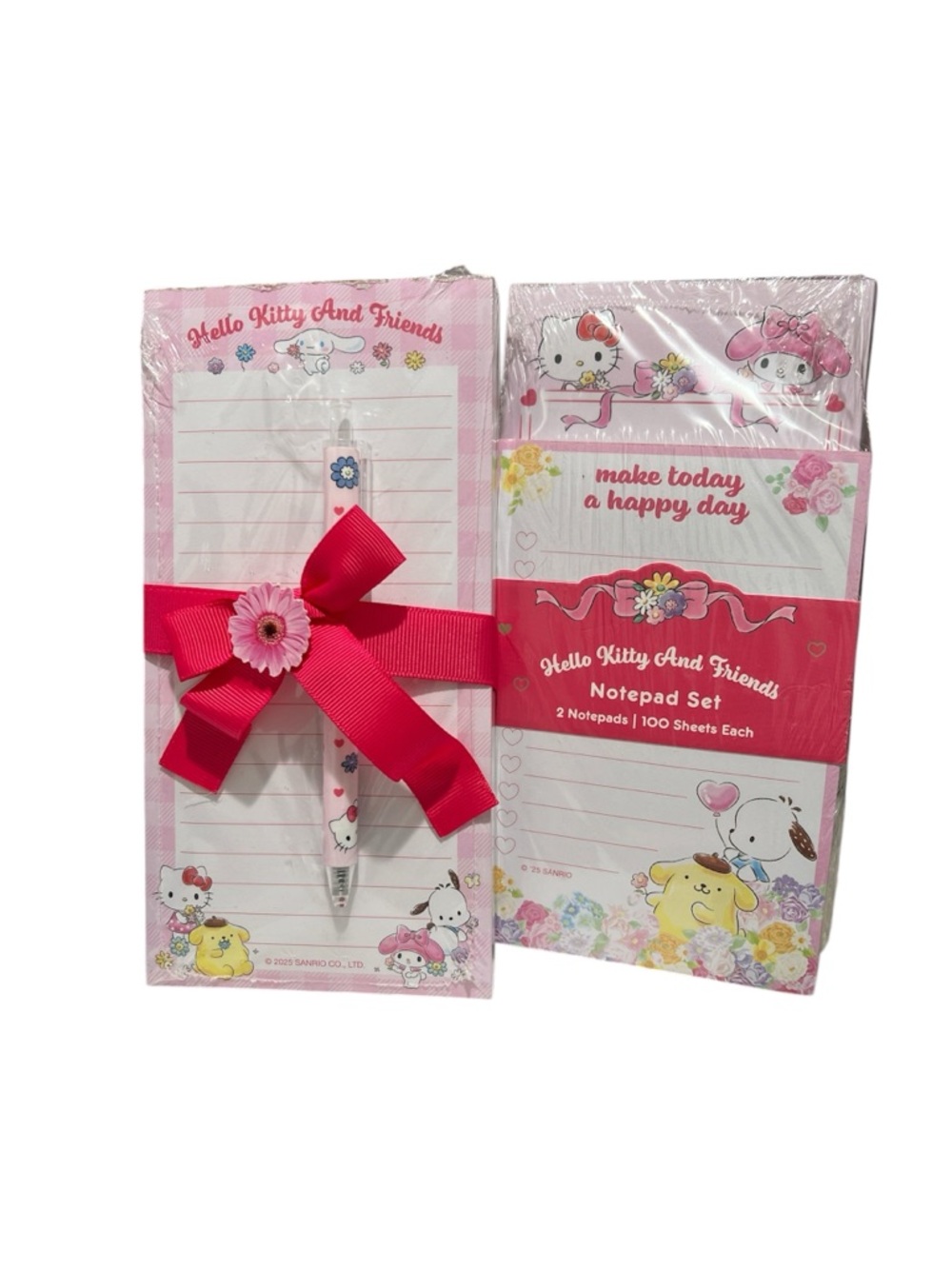 Sanrio Hello Kitty And Friends Pink Notepad Gift Set with Bow